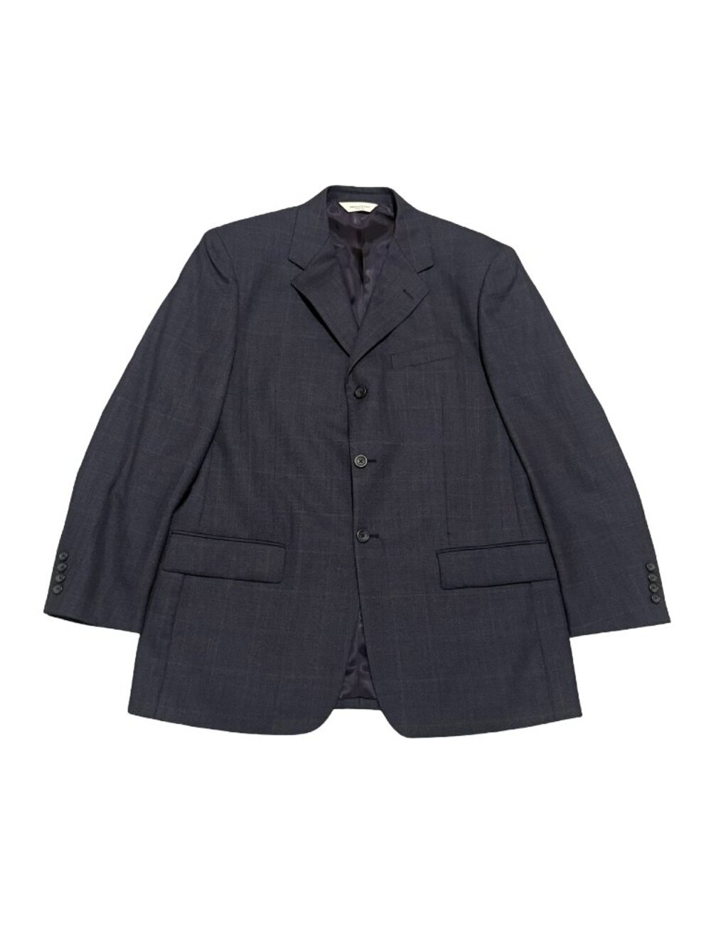 Pronto Uomo Men's Navy Blue Plaid 3 Button Blazer Size 42R